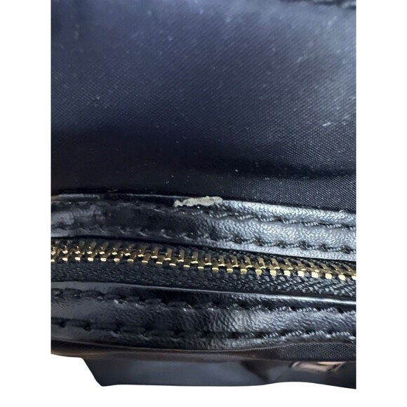 Tory Burch Perry Nylon Crossbody Shoulder Bag Black Strap Green Interior - Picture 9 of 16